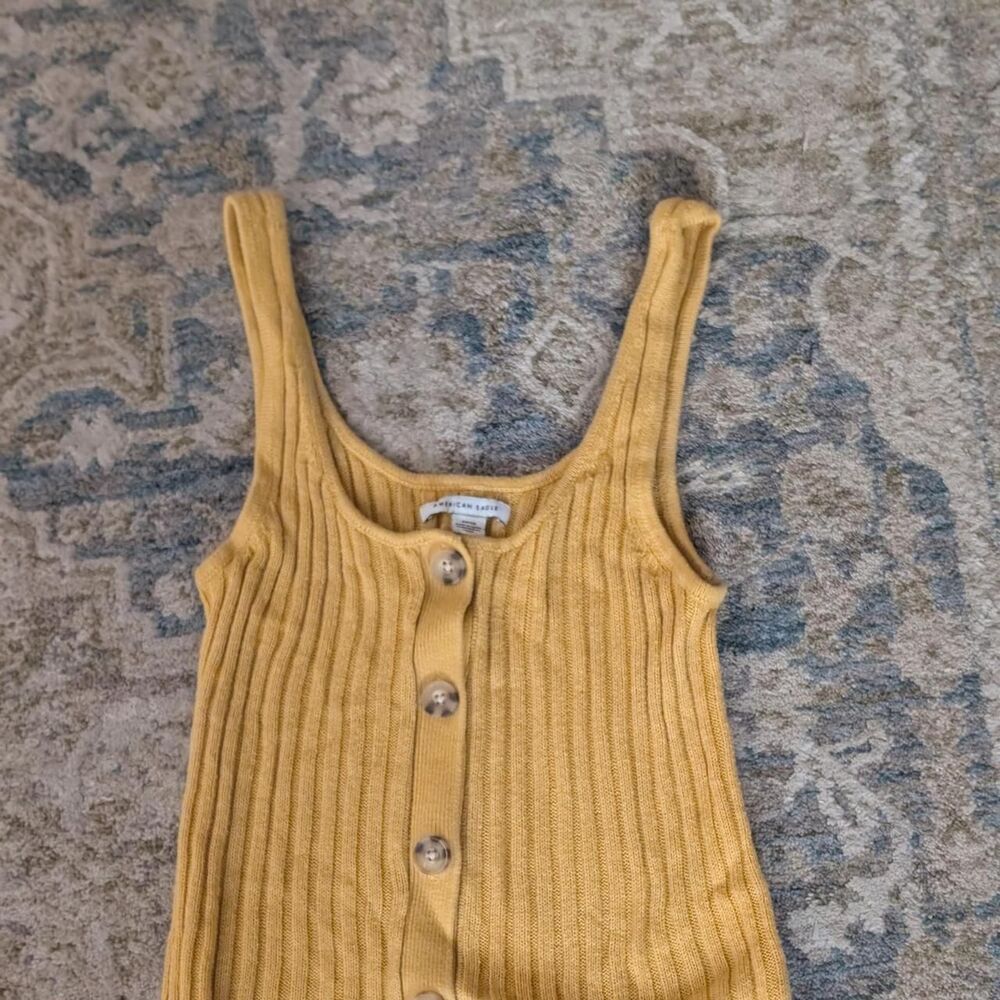 American-eagle Women's Yellow Knit Tank Top